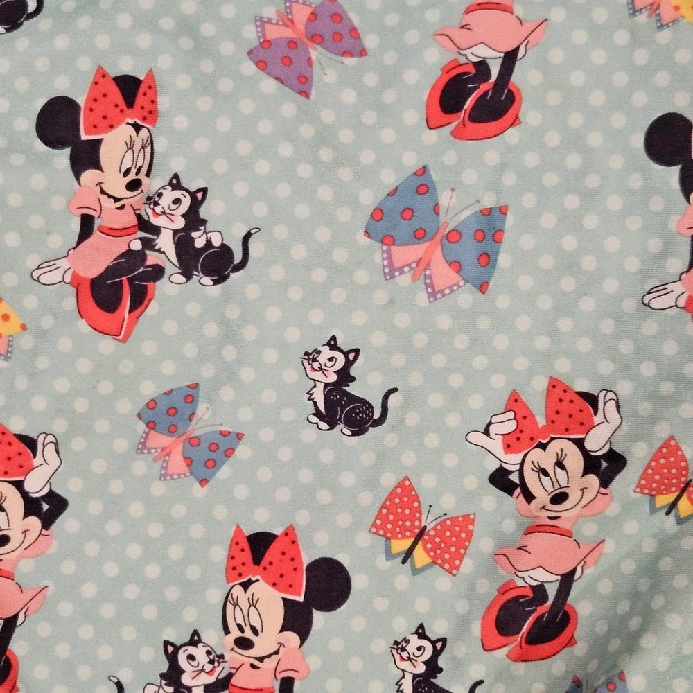 Disney Minnie Mouse & Figaro Girls Swimsuit‎ One Piece Ruffles Light Teal Size 4